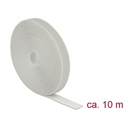 Delock 18281 Hurkolható rögzítők, 10 m x 20 mm (H x Sz) tekercs, szürke