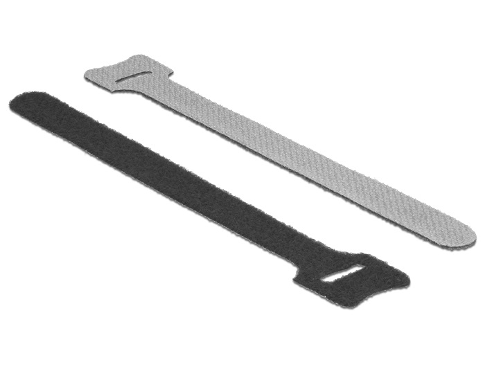 Delock 18686 Hurkolható rögzítok, 150 mm x 12 mm (H x Sz), 10 darab, fekete