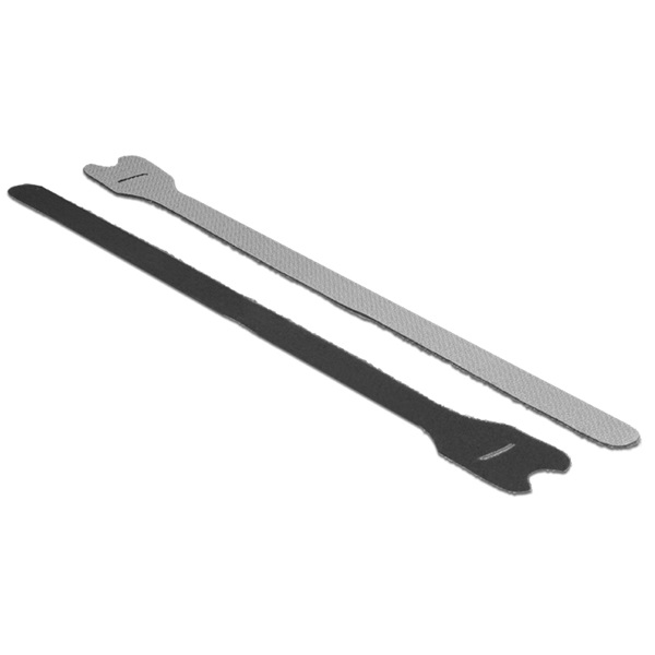 Delock 18688 Hurkolható rögzítok, 300 mm x 12 mm (H x Sz), 10 darab, fekete