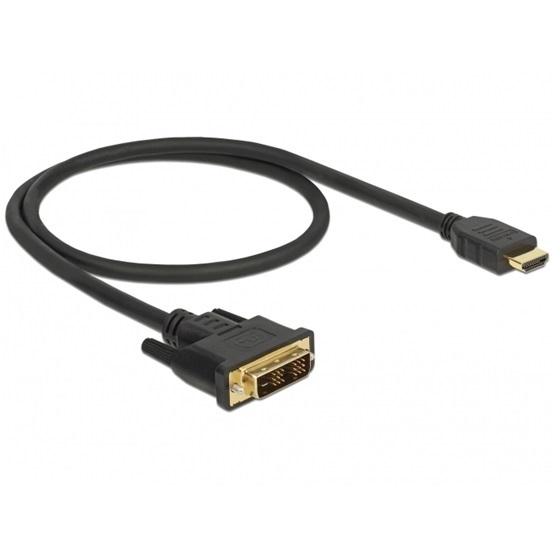 Delock 85581 Kábel DVI 18+1 csatlakozódugóval > HDMI-A csatlakozódugóval, 0,5 m, fekete