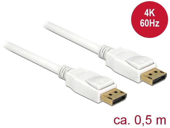Delock 85507 Kábel Displayport 1.2 dugó > Displayport dugó 4K 60 Hz 0,5 m