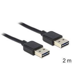 Delock 85556 Kábel, EASY-USB 2.0-s A-típusú csatlakozódugó > EASY-USB 2.0-s A-típusú csatlakozódugó, 2 m,