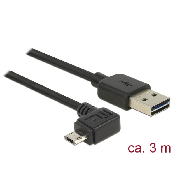 Delock 83854 Kábel, EASY-USB 2.0-s A-típusú csatlakozódugó > EASY-USB 2.0-s Micro-B típusú csatlakozódugó,