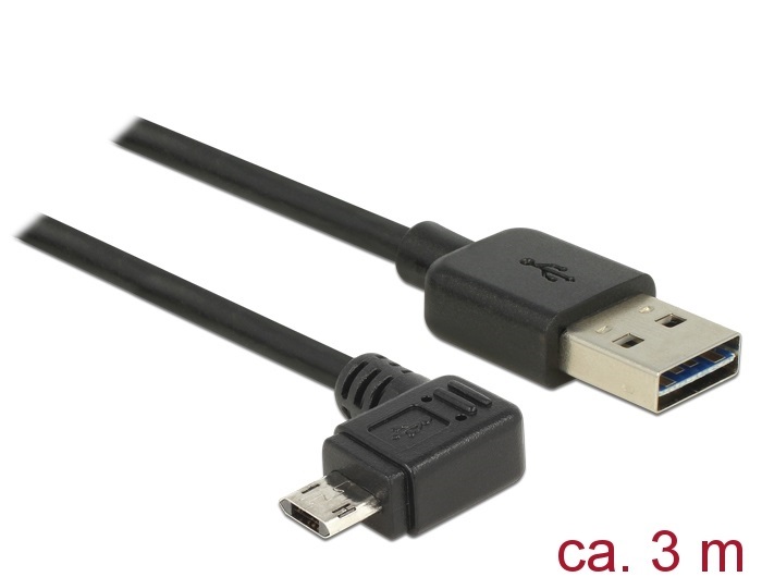 Delock 83854 Kábel, EASY-USB 2.0-s A-típusú csatlakozódugó > EASY-USB 2.0-s Micro-B típusú csatlakozódugó,