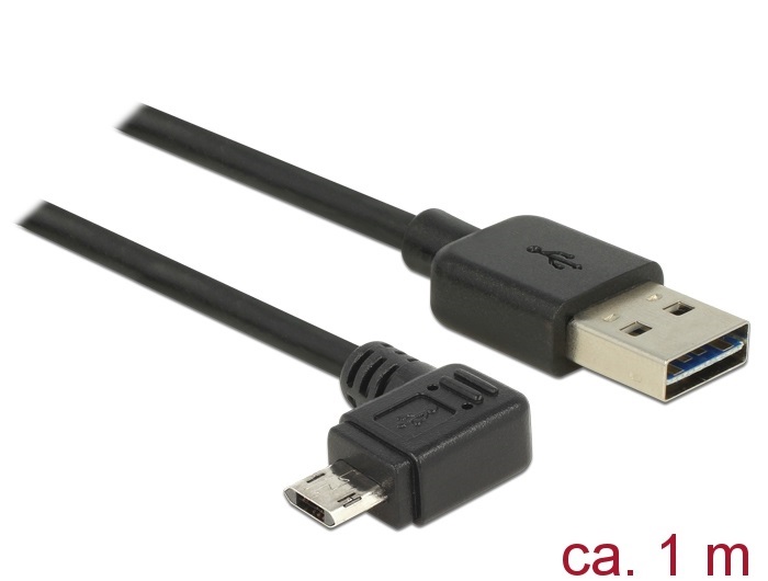 Delock 83846 Kábel, EASY-USB 2.0-s A-típusú csatlakozódugó > EASY-USB 2.0-s Micro-B típusú csatlakozódugó,