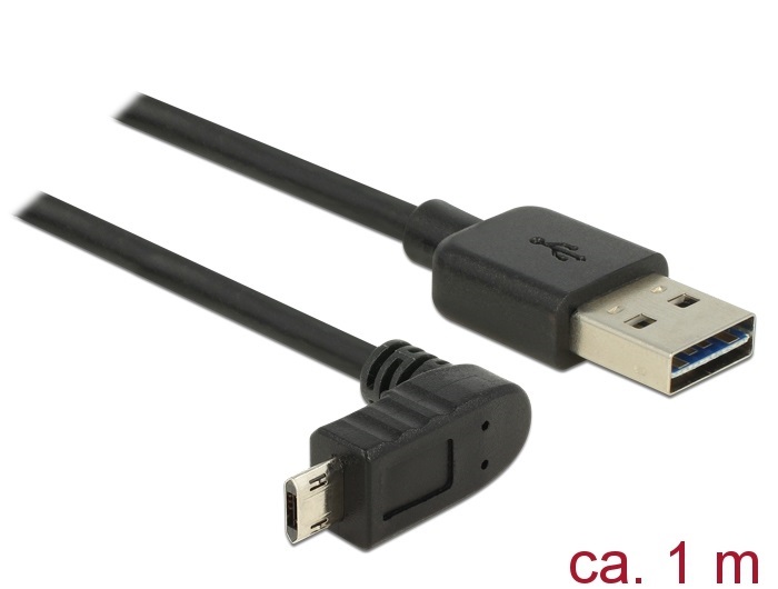 Delock 83848 Kábel, EASY-USB 2.0-s A-típusú csatlakozódugó > EASY-USB 2.0-s Micro-B típusú csatlakozódugó,