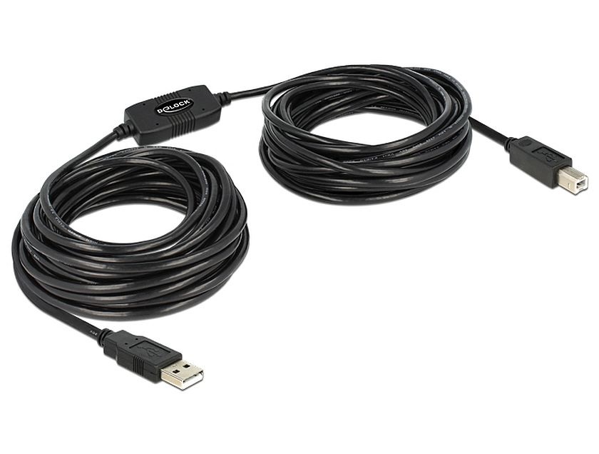 Delock 82915 Kábel USB 2.0 A típusú dugó > USB 2.0 B típusú dugó 11 m