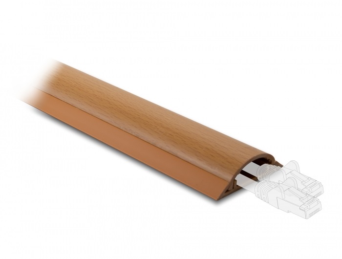 Delock 20731 Kábelcsatorna öntapadós 50 x 13 mm - hosszúság 1 m fahatású