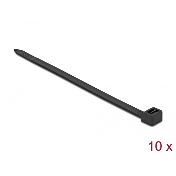 Delock 18989 Kábelkötegelő 500 x 8,8 mm (H x Sz), 10 darab fekete