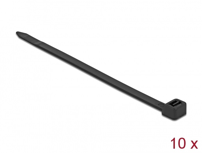 Delock 18989 Kábelkötegelő 500 x 8,8 mm (H x Sz), 10 darab fekete