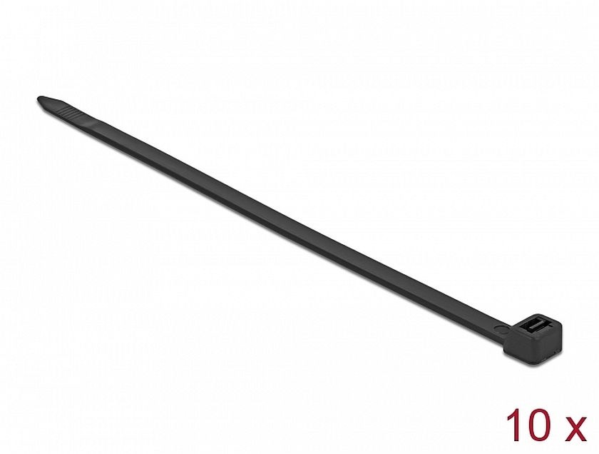 Delock 19644 Kábelkötegelő 800 x 8,8 mm (H x Sz), 10 darab fekete