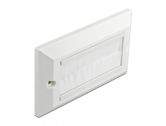Delock 66496 Kábelrendező keret fehér fésűsávokkal 146 x 86 mm