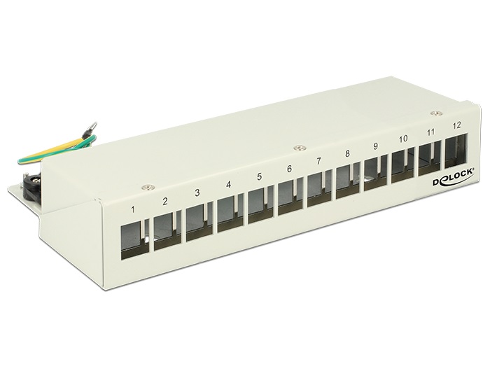 Delock 43335 Keystone asztali patch panel 12 portos szürke
