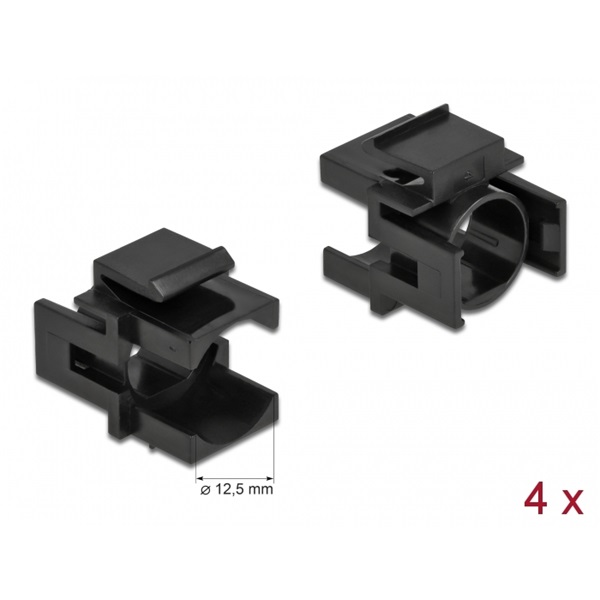 Delock 86738 Keystone fekete borító 12,5 mm-es lyukkal, 4 db.