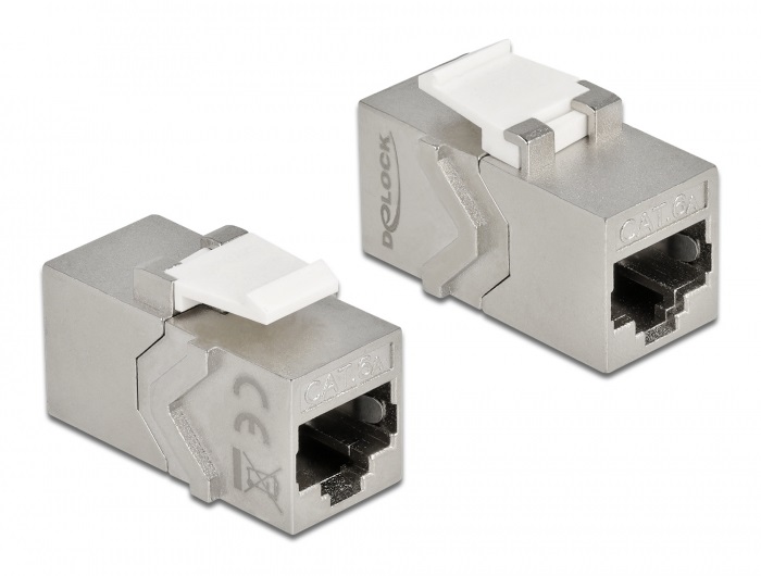 Delock 86996 Keystone modul, RJ45-aljzat - RJ45-aljzat, Cat.6A