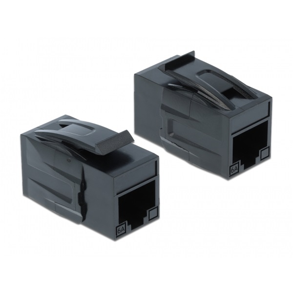 Delock 86298 Keystone modul, RJ45-aljzat > RJ45-aljzat, Cat.6A UTP, fekete