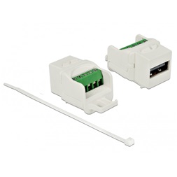 Delock 86376 Keystone modul USB 2.0 A anya sorkapocs modul, fehér