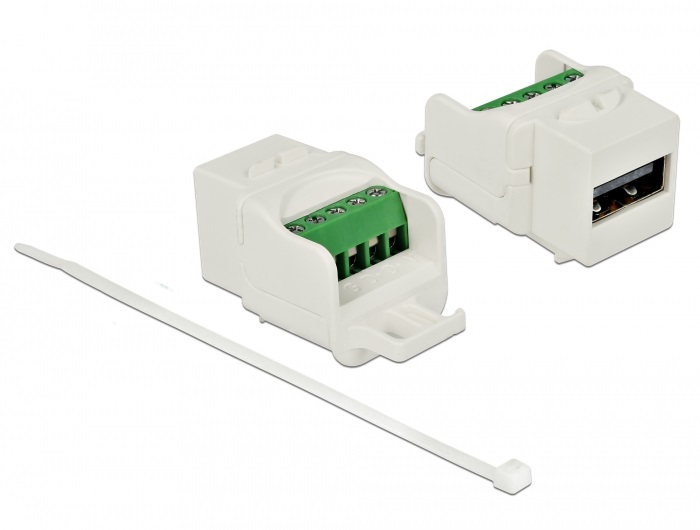 Delock 86376 Keystone modul USB 2.0 A anya sorkapocs modul, fehér