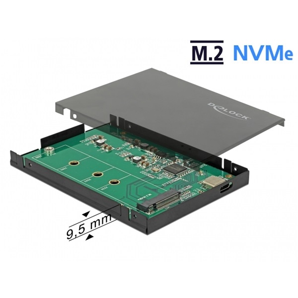 Delock 42609 Külso 2.5 doboz M.2 NVMe PCIe SSD-hez, mely USB 3.1 Gen 2 USB Type-C