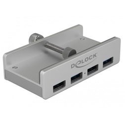 Delock 64046 Külso USB 3.0 hub 4 bemenettel záró csavarral