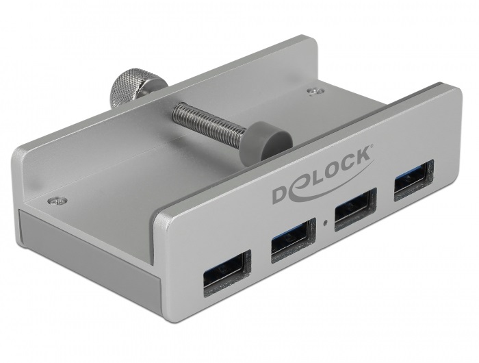Delock 64046 Külso USB 3.0 hub 4 bemenettel záró csavarral