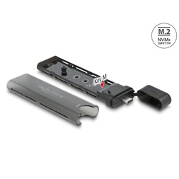 Delock 42635 Külső USB Type-C kombinált ház M.2 NVMe PCIe vagy SATA SSD eszközhöz - szerszám mentes