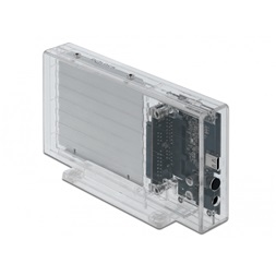Delock 42622 Külso kettos ház 2 db. 2.5  SATA HDD / SSD-hez USB Type-C anya csatlakozóval átlátszó