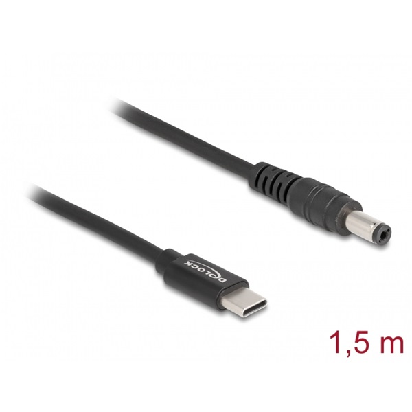 Delock 87977 Laptop töltőkábel USB Type-C apa - 5,5 x 2,1 mm apa