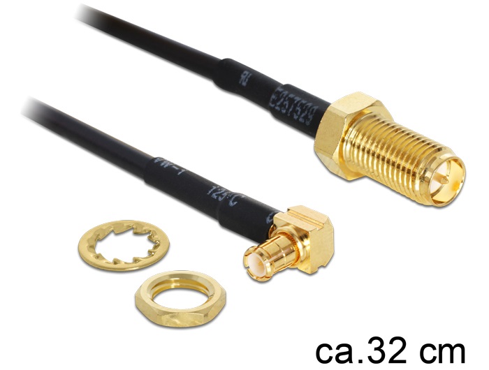 Delock 88472 MMCX csatlakozódugó > RP-SMA Jack adapter, 320 mm