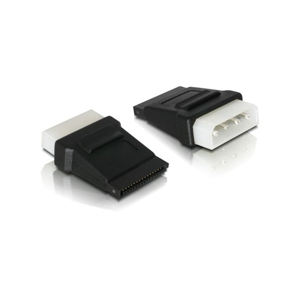 Delock 82325 Molex Power 4pin -> SATA Power 15pin M/F adapter fekete
