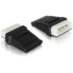 Delock 82325 Molex Power 4pin -> SATA Power 15pin M/F adapter fekete