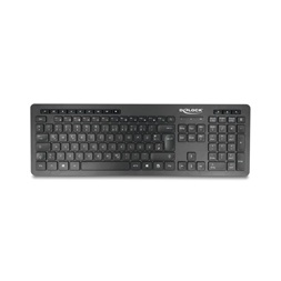 Delock 12004 NÉMET Vezetéknélküli USB klaviatúra 2,4 GHz Fekete - Néma