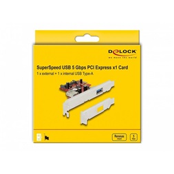 Delock 89273 PCI Express Card > 1 x külső 1 x belső USB 3.0