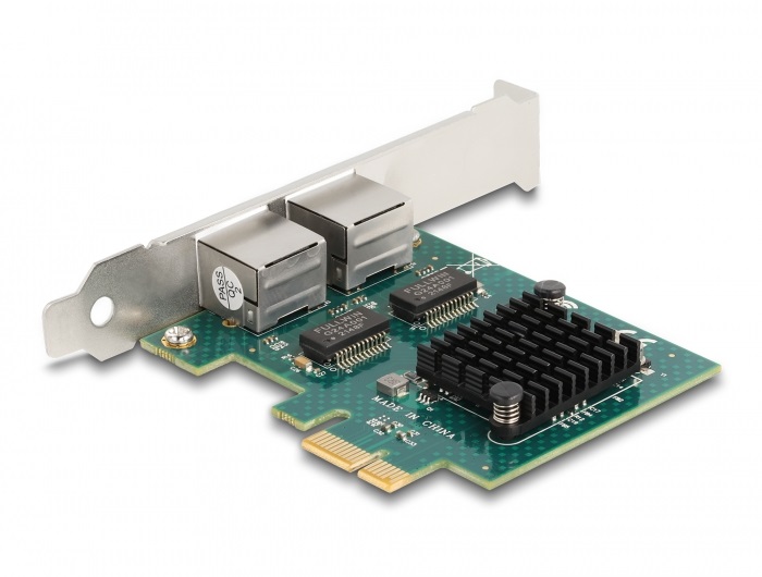 Delock 88205 PCI Express x1 kártya 2 x RJ45 Gigabit LAN BCM