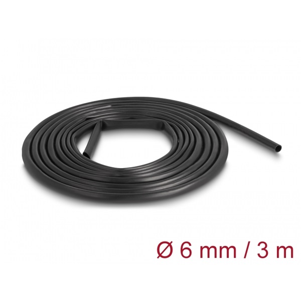 Delock 18992 PVC szigetelő borító cső 3 m x 6 mm fekete