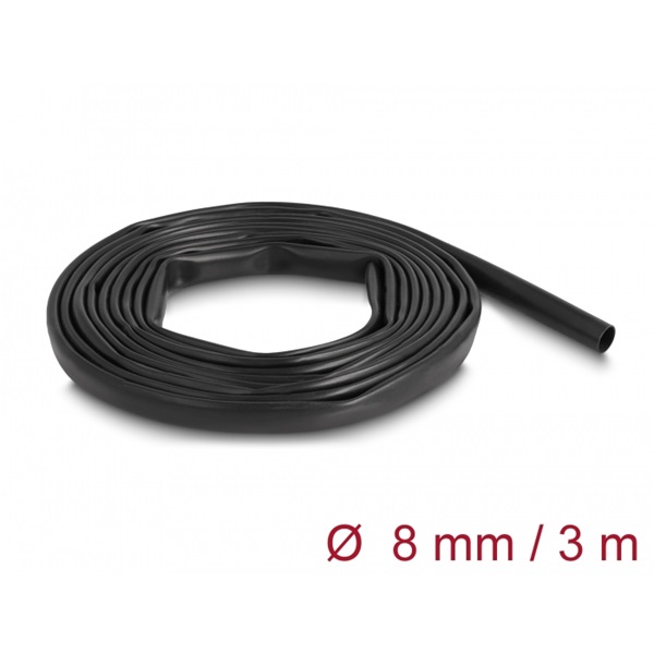 Delock 19000 PVC szigetelő borító cső 3 m x 8 mm fekete