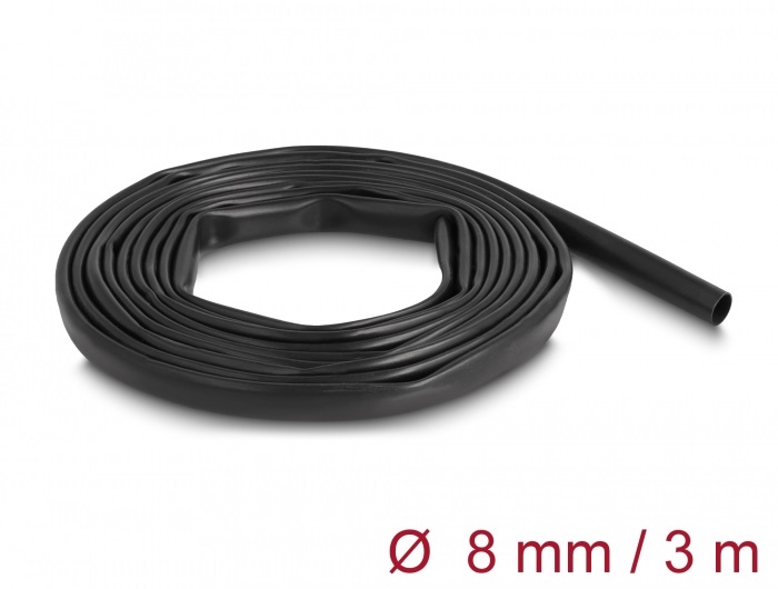 Delock 19000 PVC szigetelő borító cső 3 m x 8 mm fekete