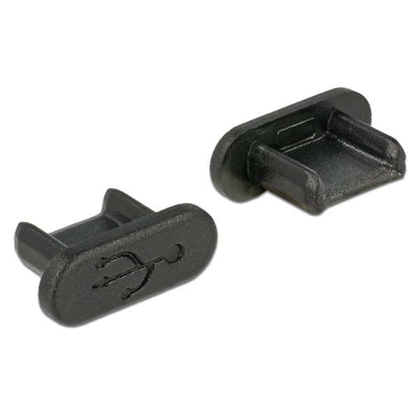 Delock 64007 Porvédo USB 2.0 Micro-B kimenethez fogantyú nélkül 10 darab fekete