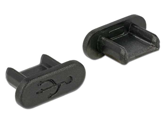 Delock 64007 Porvédo USB 2.0 Micro-B kimenethez fogantyú nélkül 10 darab fekete
