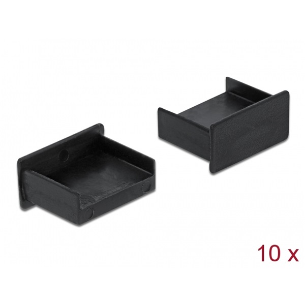 Delock 64102 Porvédő USB-A típusú kimenethez fogantyú nélkül 10 darab fekete