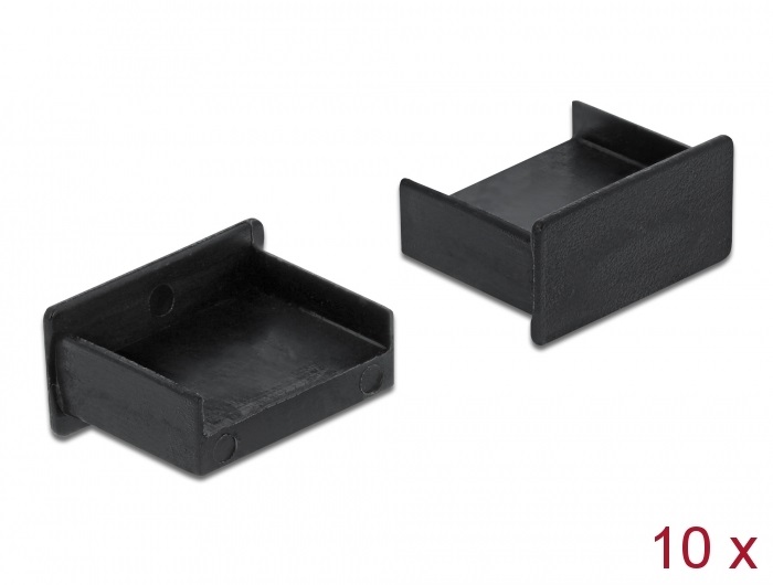 Delock 64102 Porvédő USB-A típusú kimenethez fogantyú nélkül 10 darab fekete