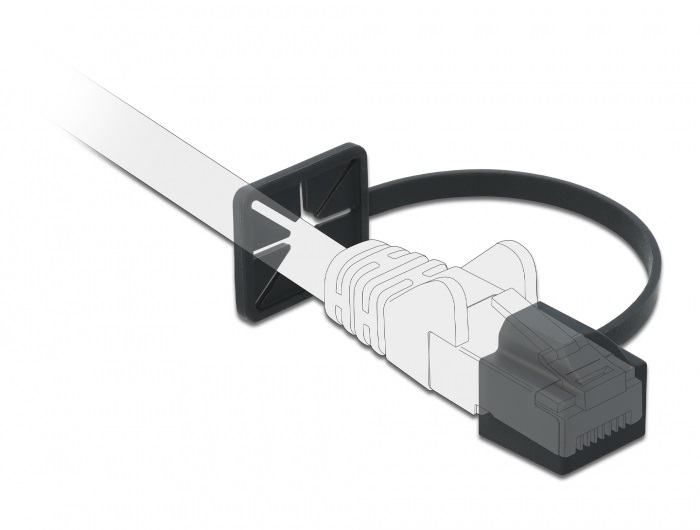 Delock 86589 Porvédő az RJ45 dugó rögzítővel fekete