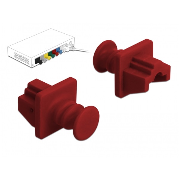 Delock 86510 Porvédő az RJ45 hüvely, 10 darab piros