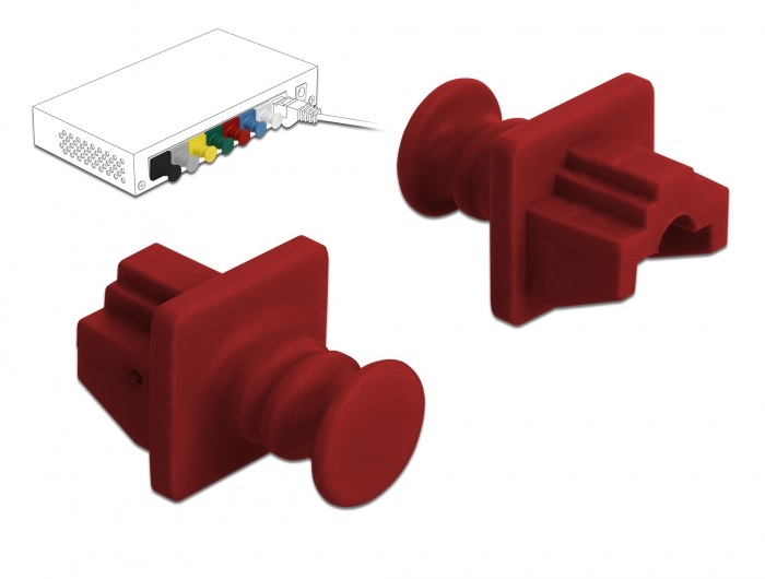 Delock 86510 Porvédő az RJ45 hüvely, 10 darab piros