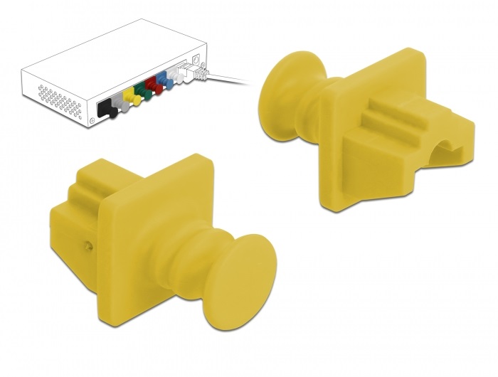 Delock 86511 Porvédő az RJ45 hüvely, 10 darab sárga