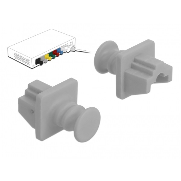 Delock 86508 Porvédő az RJ45 hüvely, 10 darab szürke