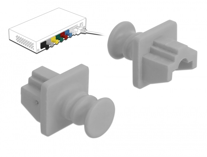 Delock 86508 Porvédő az RJ45 hüvely, 10 darab szürke