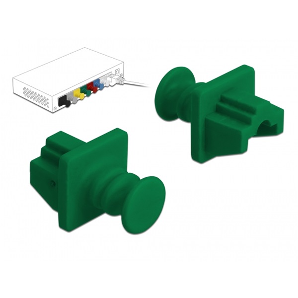 Delock 86512 Porvédő az RJ45 hüvely, 10 darab zöld