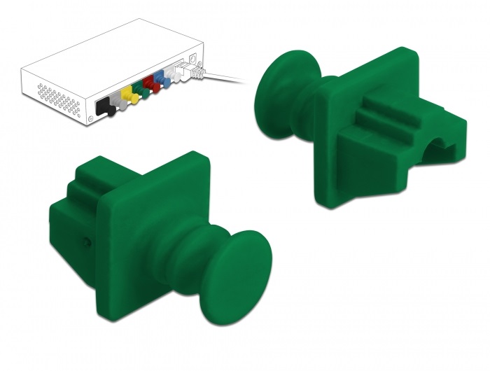 Delock 86512 Porvédő az RJ45 hüvely, 10 darab zöld