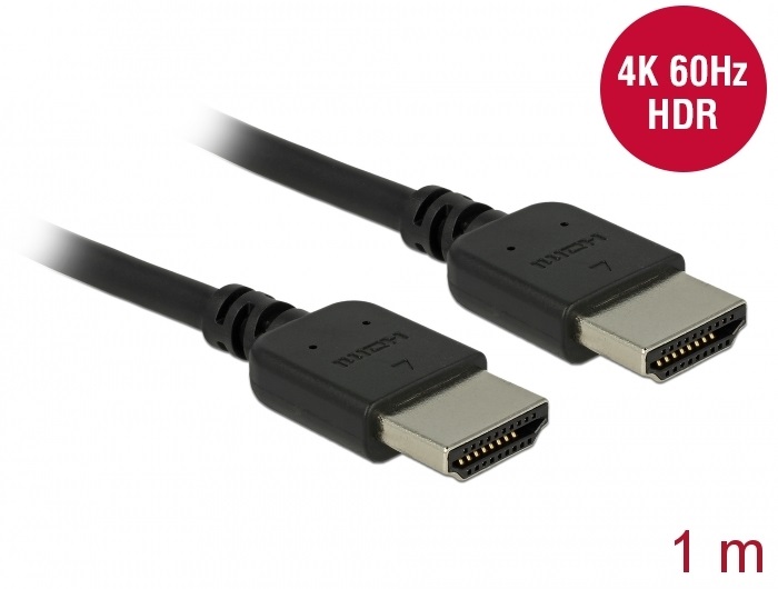 Delock 85215 Prémium HDMI kábel 4K 60 Hz 1 m